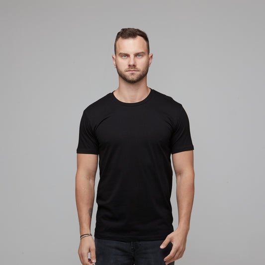 mens standard fit cotton tee black