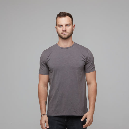 dipped back mens charcoal tee