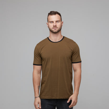 mens khaki and black tee nz