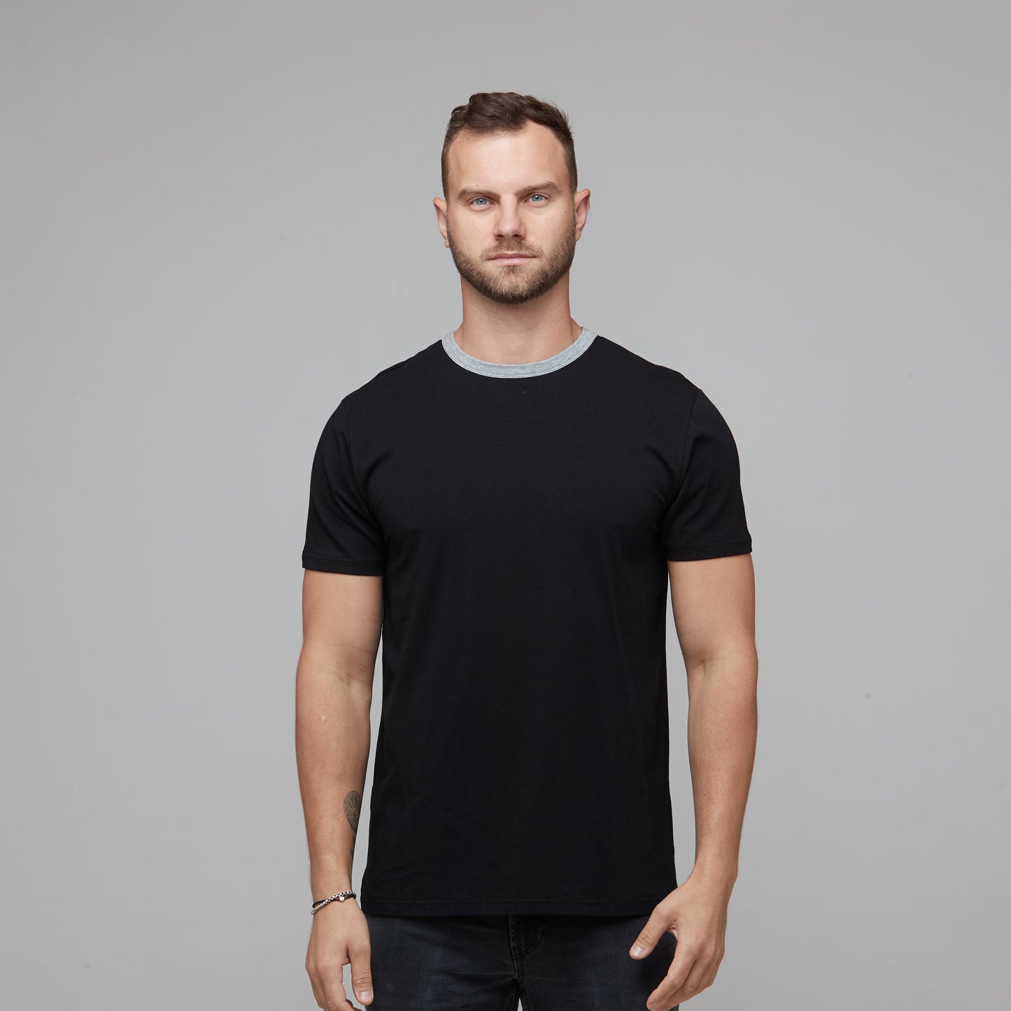 mens black and grey contrast tee