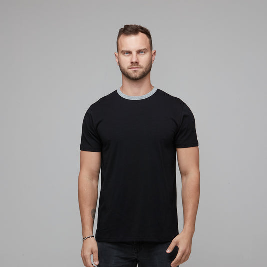 mens black and grey contrast tee
