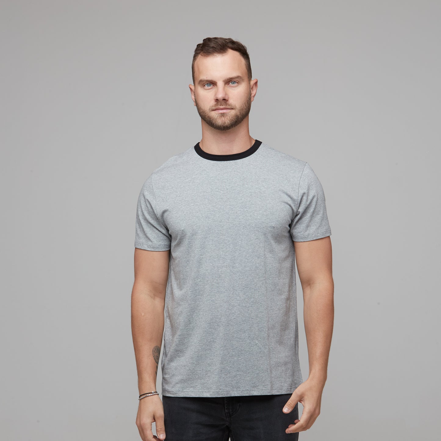 mens grey and black contrast tee