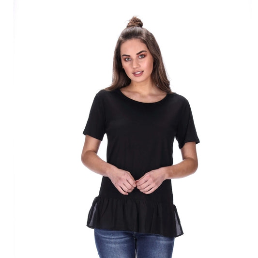 Black peplum tee