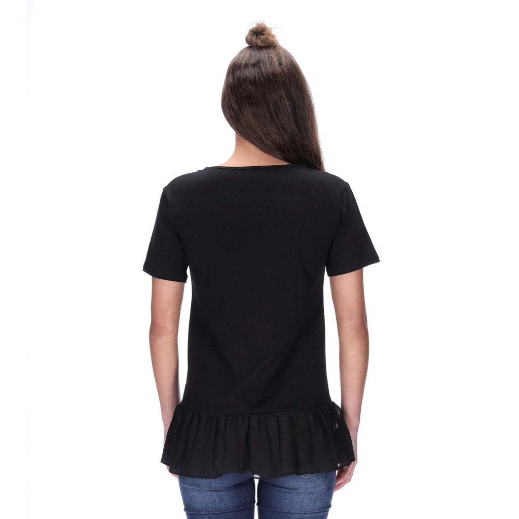 Black peplum tee