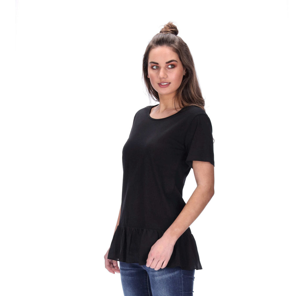 Black peplum tee