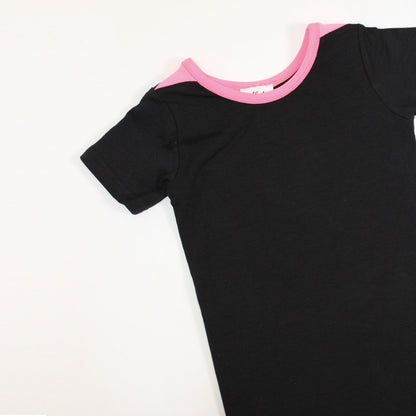 Jamie Romper Black/Fluro Pink