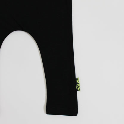Jamie Romper Black/Fluro Pink