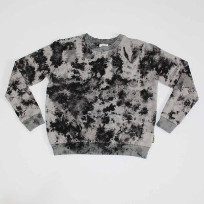 grey acid wash kids crew sweater