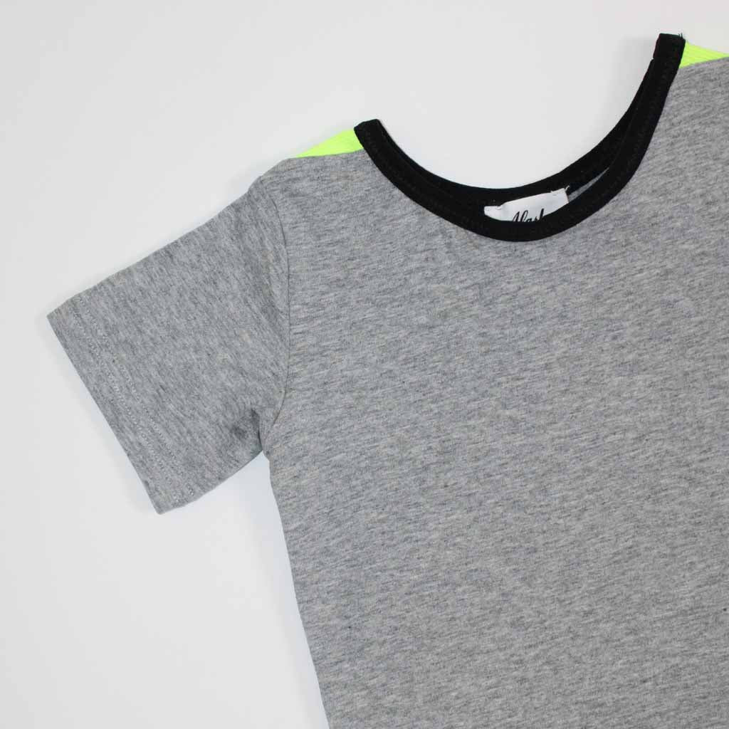 Jamie Romper Grey Marle/Fluro Yellow