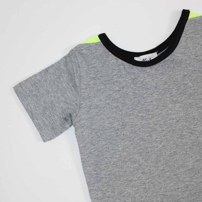 Jamie Romper Grey Marle/Fluro Yellow