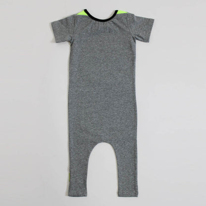 Jamie Romper Grey Marle/Fluro Yellow