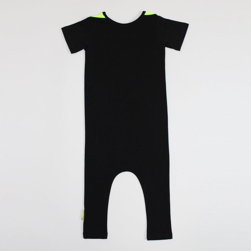 Jamie Romper Black/Fluro Yellow