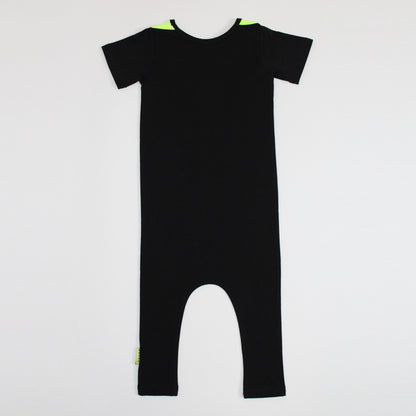 Jamie Romper Black/Fluro Yellow