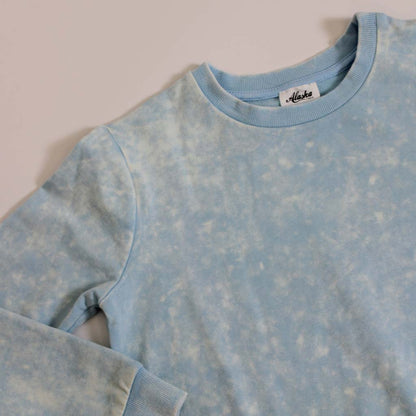 Zander Acid Wash Sweater Blue