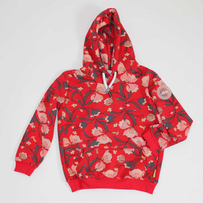 girls red floral hoodie