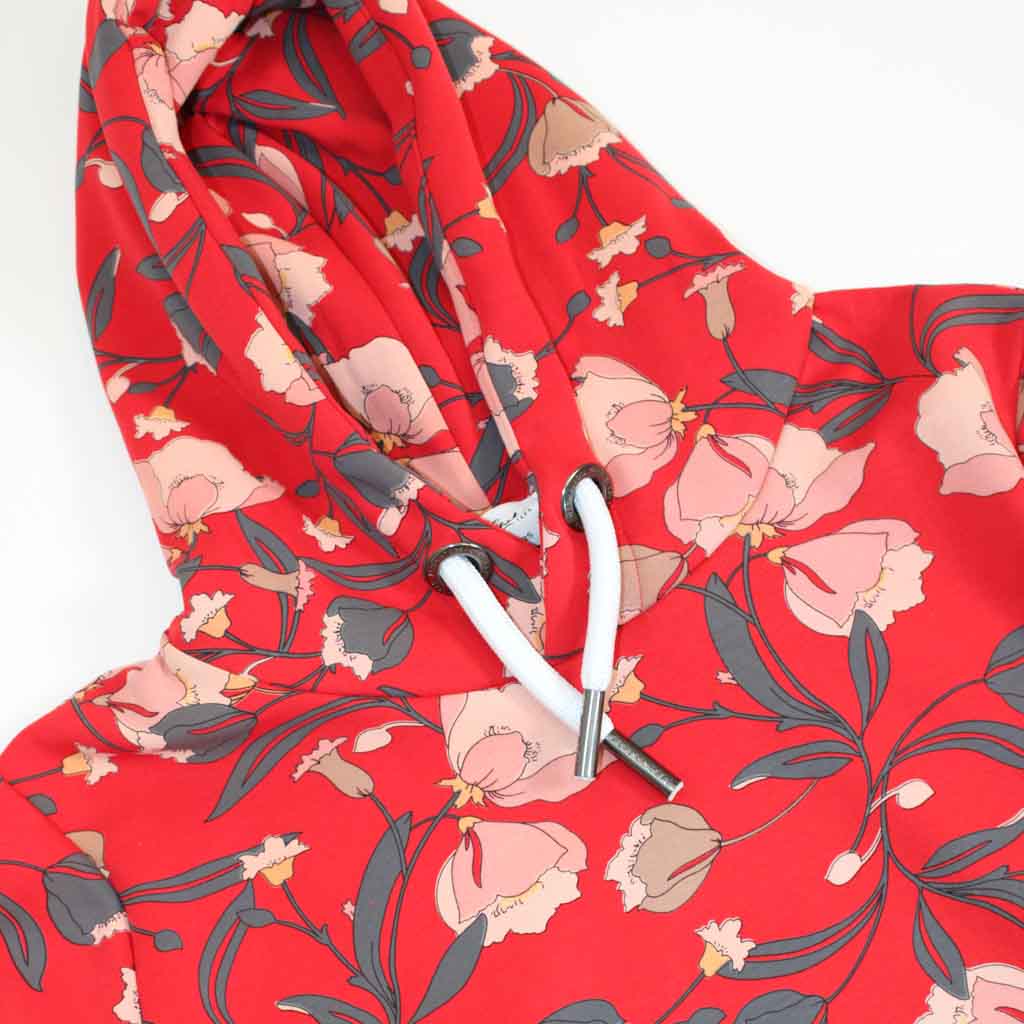 Storm Hoodie Red Floral