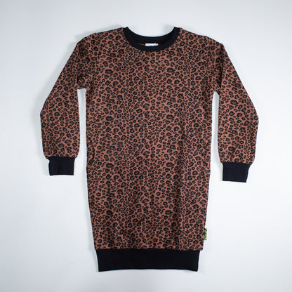 girls sweater dress leopard print