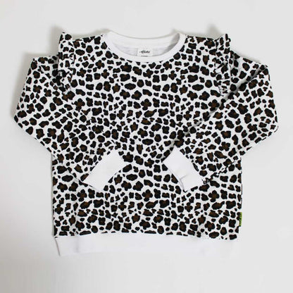 kids leopard print sweater white