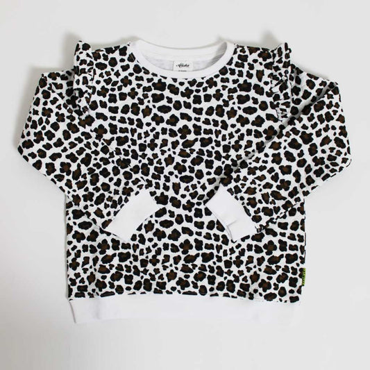kids leopard print sweater white