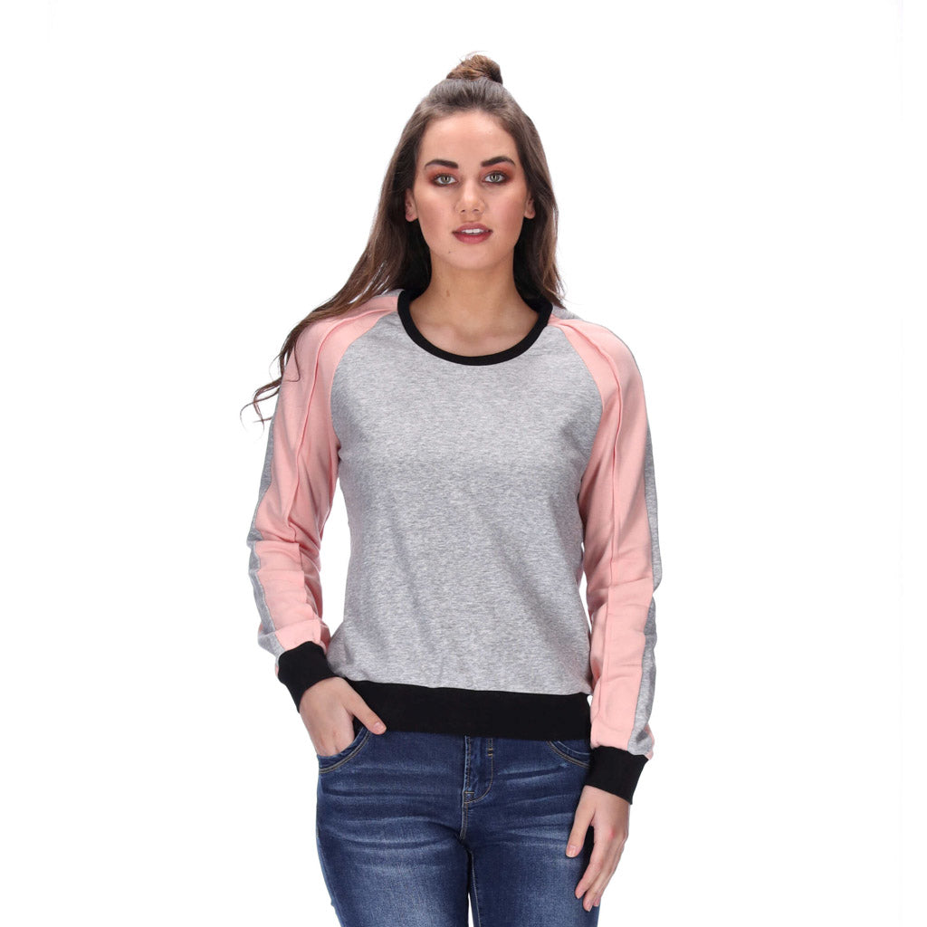womens grey crew neck sweater