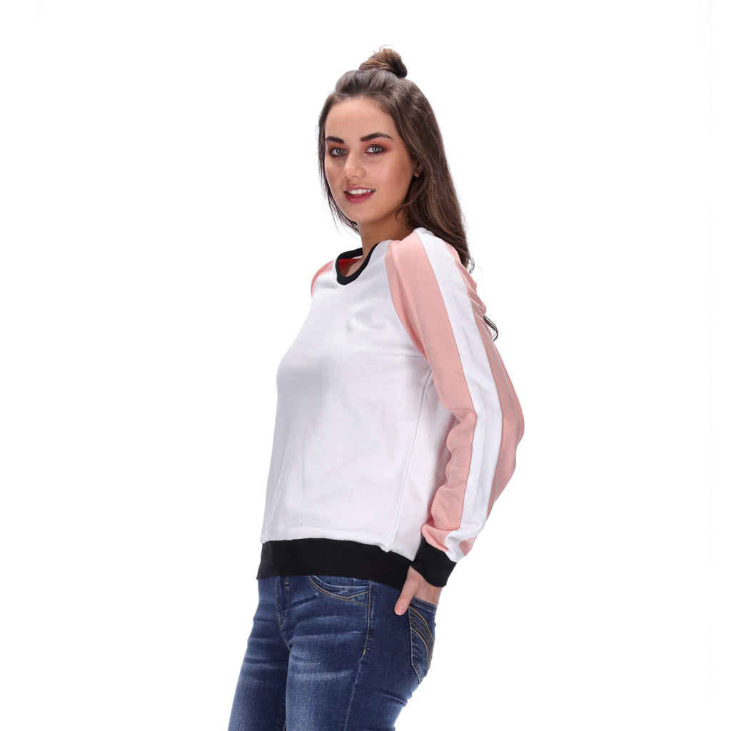 womens white crew neck sweater