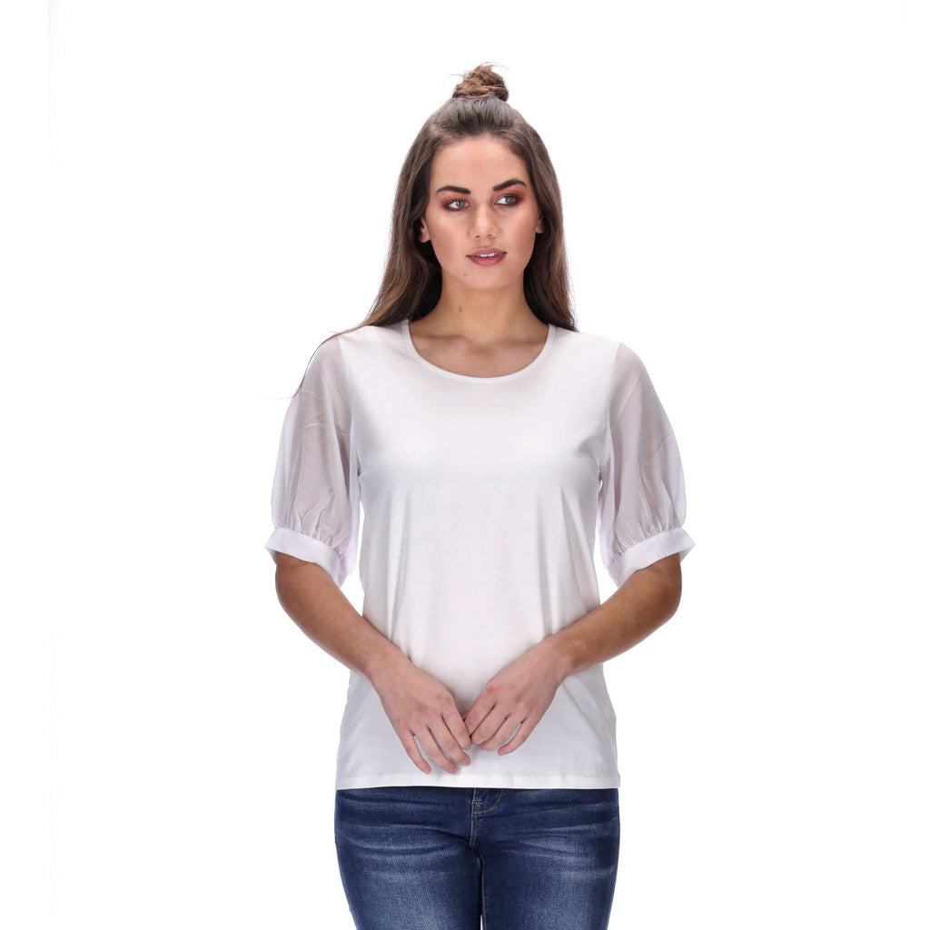 ballon sleeve tee white