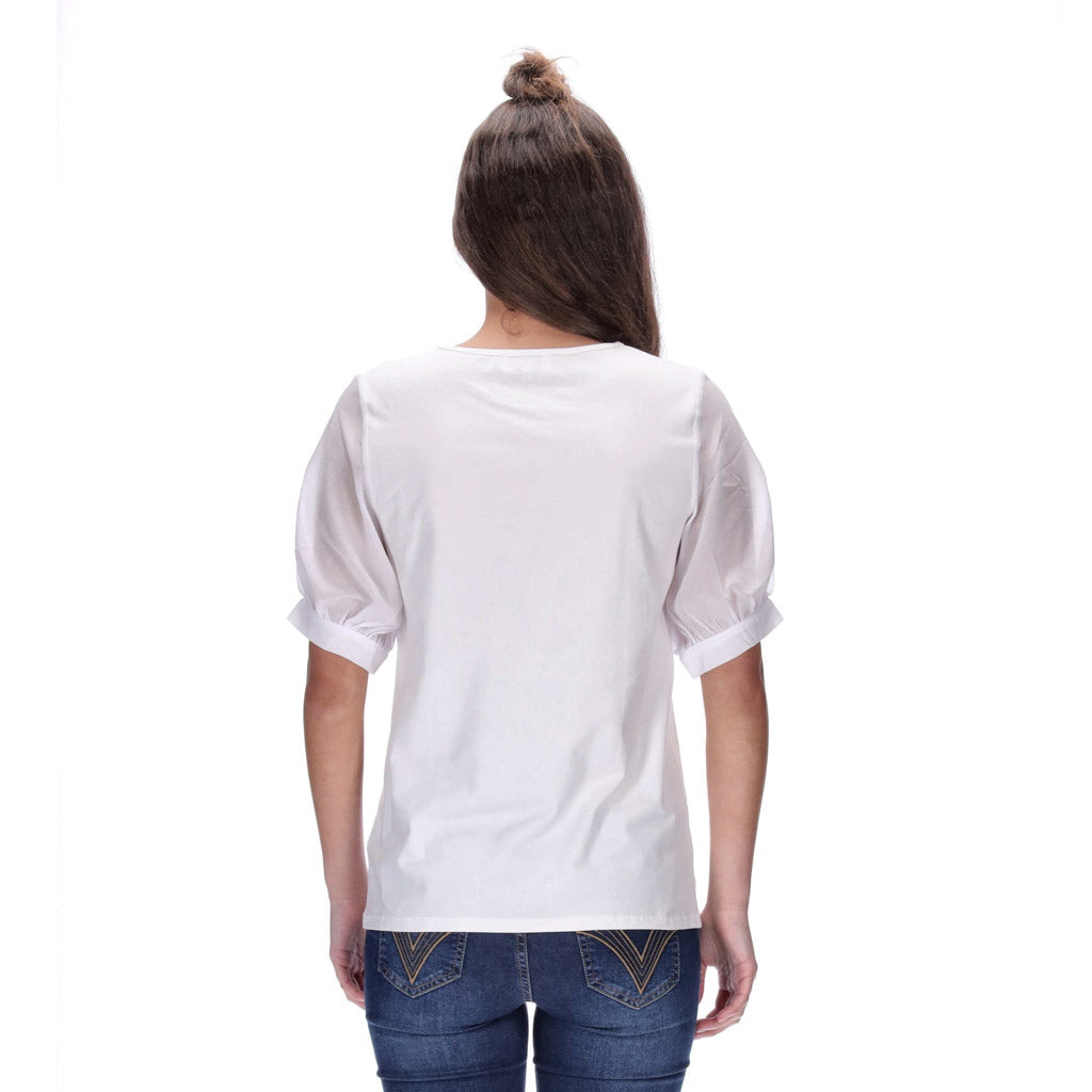 ballon sleeve tee white