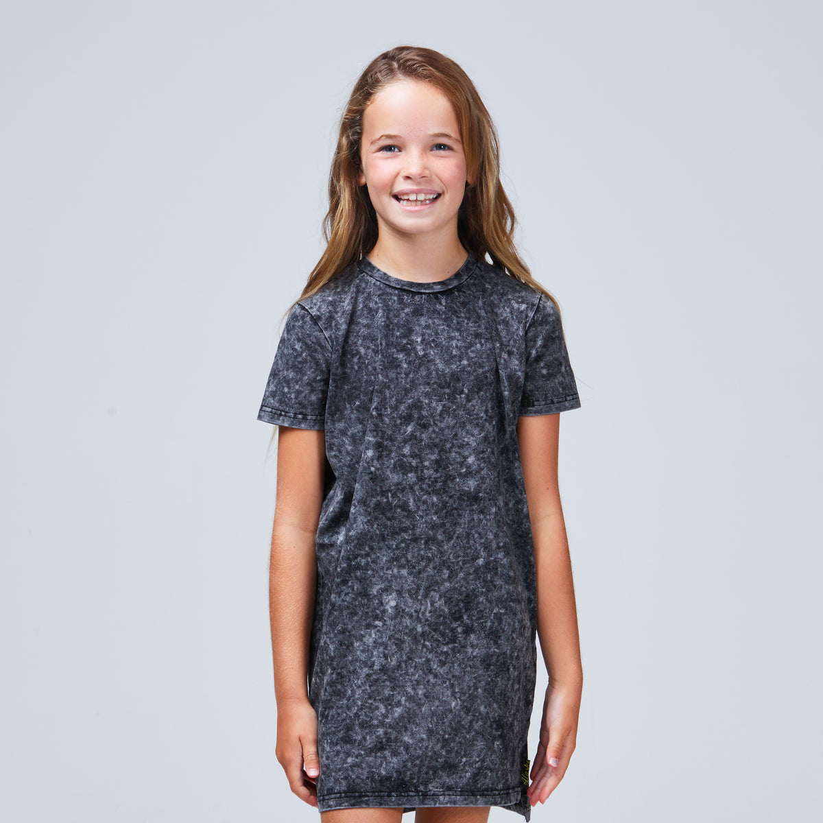 girls stonewash midi dress