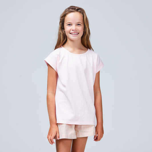 baby pink girls basic tee