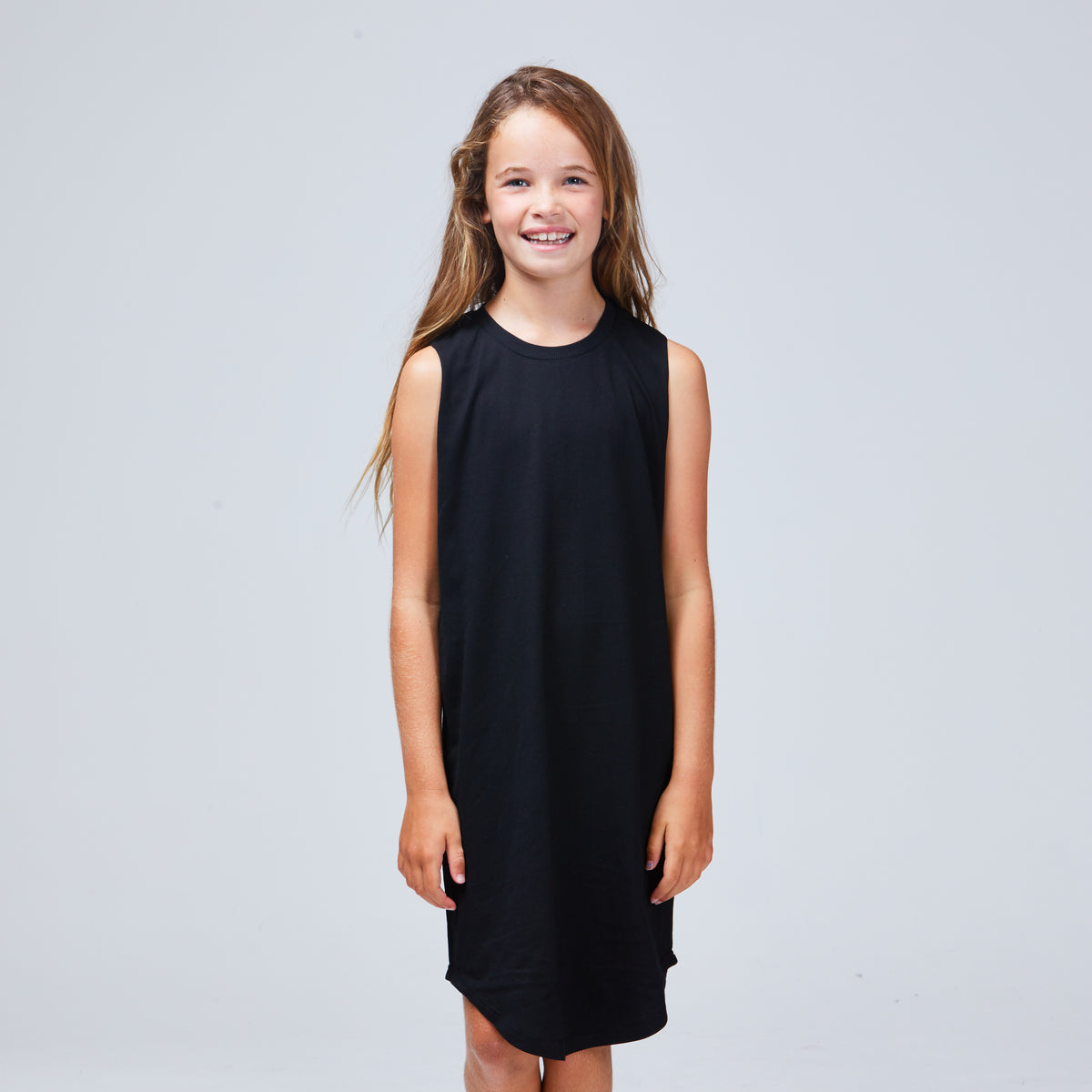 girls singlet dress black