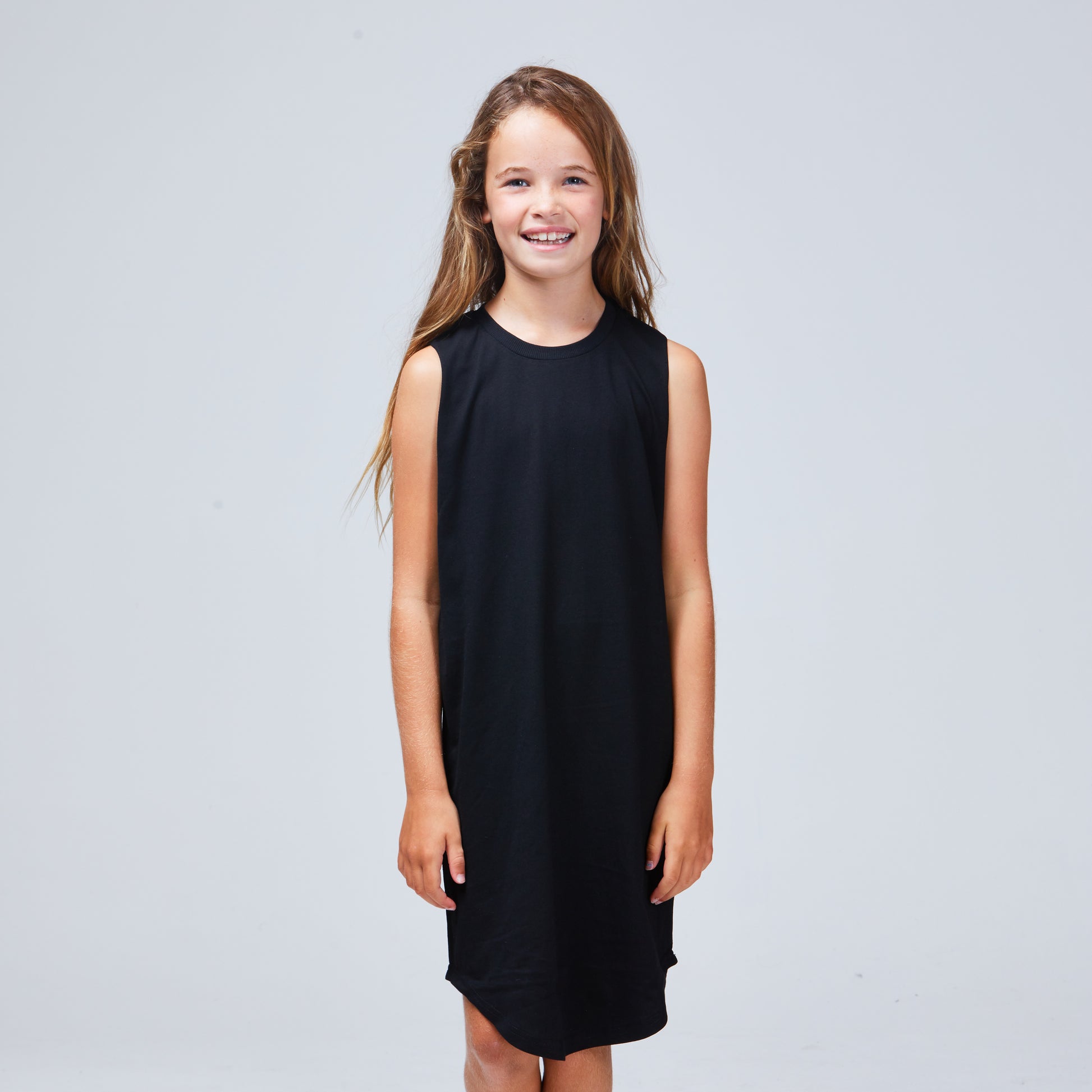 girls singlet dress black