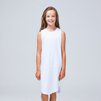 girls singlet dress white