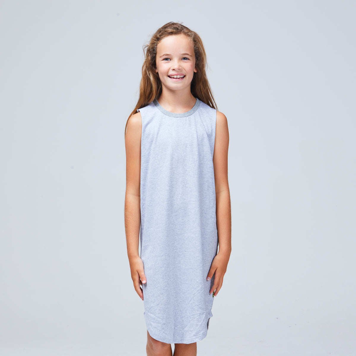 girls singlet dress grey marle