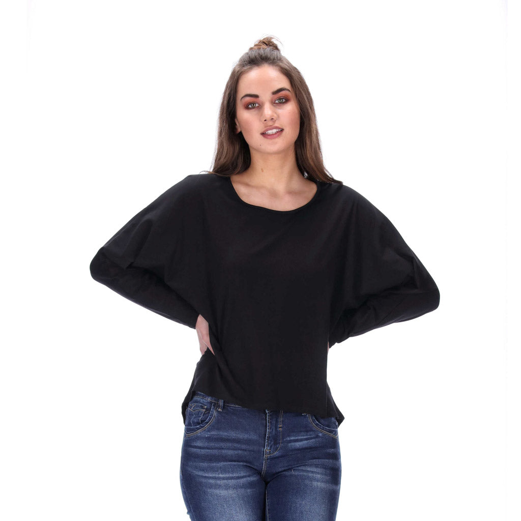 nz womens black long sleeve top