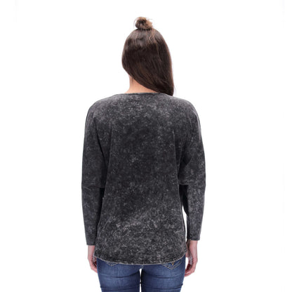 Amber Long Sleeve Top Acid Wash