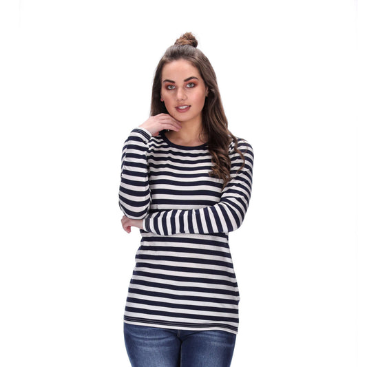 striped long sleeve top