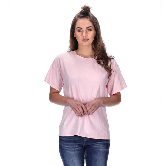 boxy acidwash tee pink
