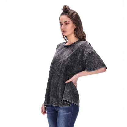 Avril Tee Acid Wash Black