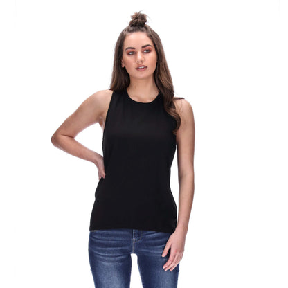 womens basic black singlet