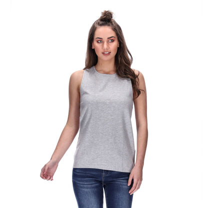 womens basic grey marle singlet