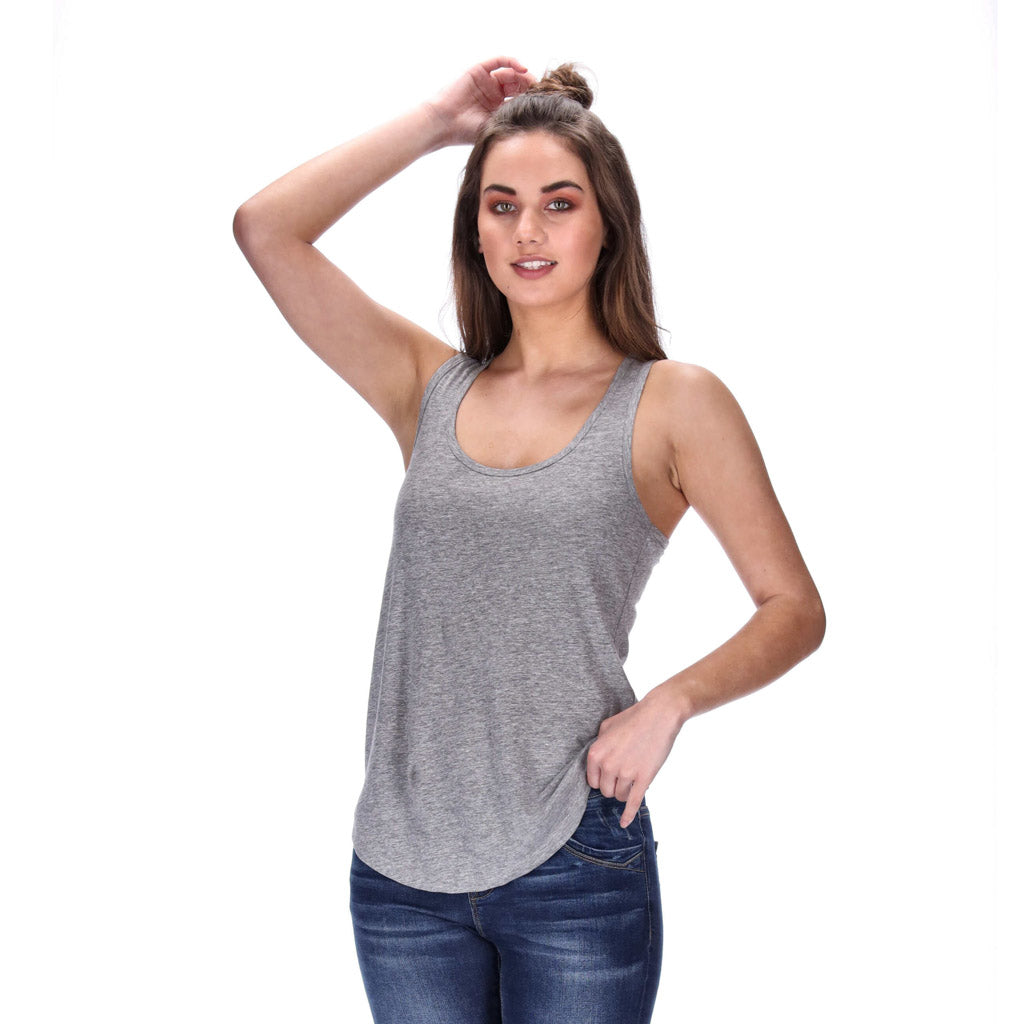 curved hem singlet grey marle