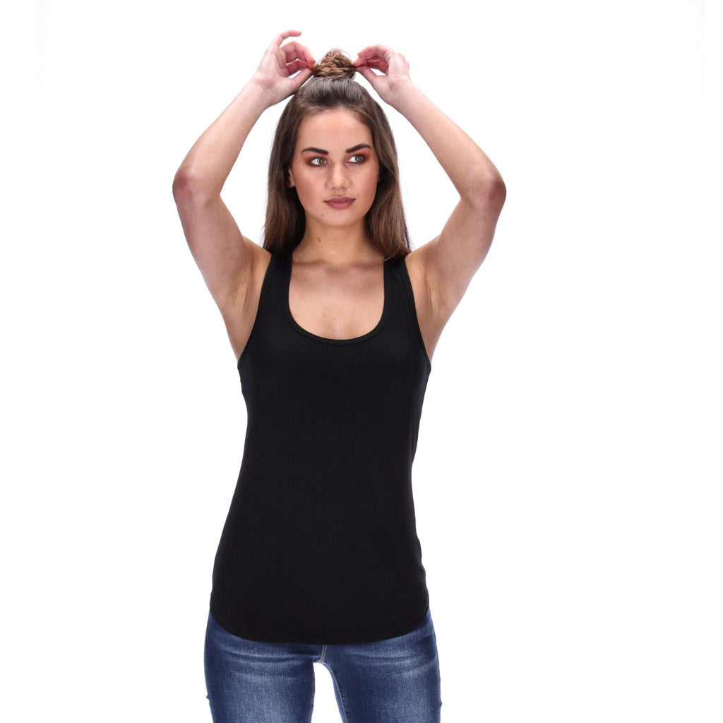 nz womens basic singlet black