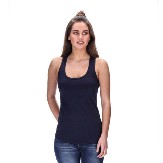 nz womens basic singlet navy