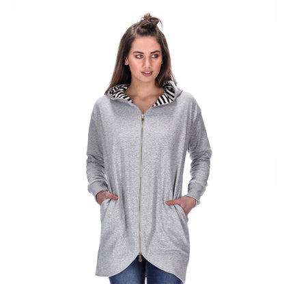 reversible striped zip sweater women