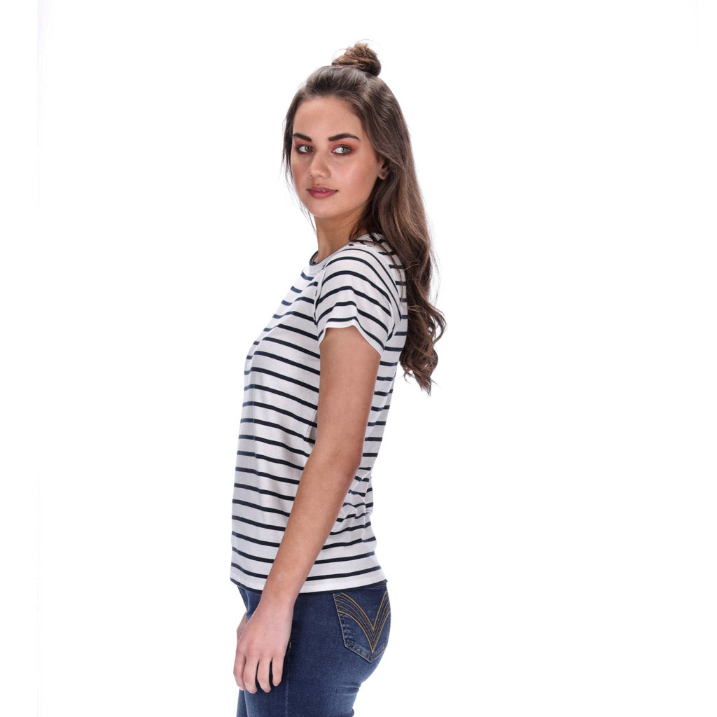 Cara Tee White/Navy