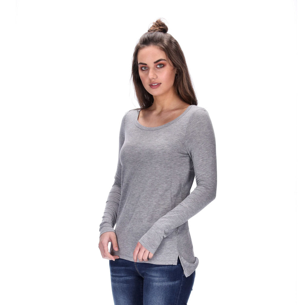 Carter Long Sleeve Top Grey Marle