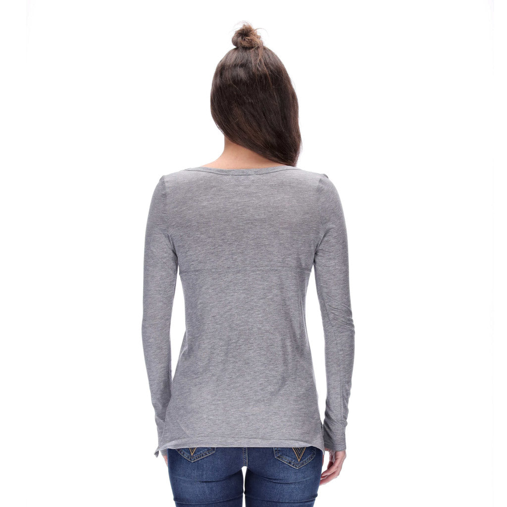 Carter Long Sleeve Top Grey Marle