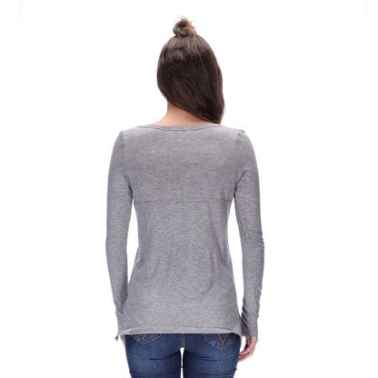 Carter Long Sleeve Top Grey Marle