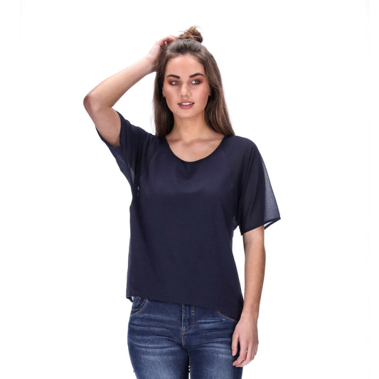 chiffon sleeved tee navy