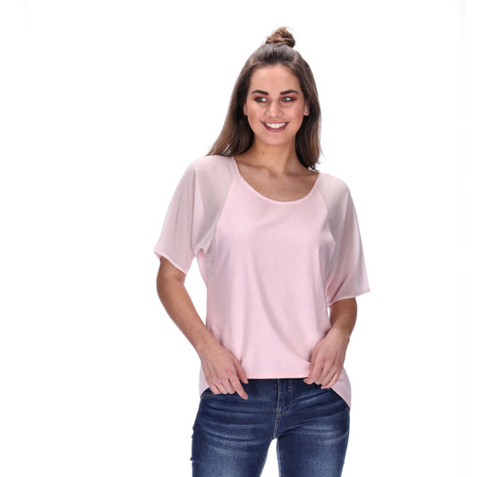 chiffon sleeved tee pink